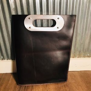 Large genuine leather clutch